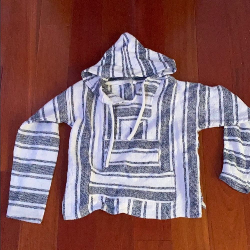 black and white baja hoodie